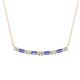 1 - Nayla 0.70 ctw Lab Grown Diamonds Round with Baguette Tanzanite Alternating Women Bar Pendant Necklace 