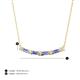 3 - Nayla 0.70 ctw Lab Grown Diamonds Round with Baguette Tanzanite Alternating Women Bar Pendant Necklace 