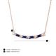 3 - Nayla 0.90 ctw Natural Diamonds Round with Baguette Blue Sapphire Alternating Women Bar Pendant Necklace 