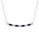 1 - Nayla 0.90 ctw Natural Diamonds Round with Baguette Blue Sapphire Alternating Women Bar Pendant Necklace 