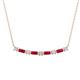 1 - Nayla 0.86 ctw Natural Diamonds Round with Baguette Ruby Alternating Women Bar Pendant Necklace 