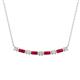 1 - Nayla 0.86 ctw Natural Diamonds Round with Baguette Ruby Alternating Women Bar Pendant Necklace 
