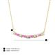 3 - Nayla 0.78 ctw Natural Diamonds Round with Baguette Pink Sapphire Alternating Women Bar Pendant Necklace 
