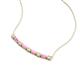 4 - Nayla 0.78 ctw Natural Diamonds Round with Baguette Pink Sapphire Alternating Women Bar Pendant Necklace 