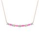 1 - Nayla 0.78 ctw Natural Diamonds Round with Baguette Pink Sapphire Alternating Women Bar Pendant Necklace 