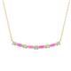 1 - Nayla 0.78 ctw Natural Diamonds Round with Baguette Pink Sapphire Alternating Women Bar Pendant Necklace 