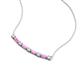 4 - Nayla 0.78 ctw Natural Diamonds Round with Baguette Pink Sapphire Alternating Women Bar Pendant Necklace 