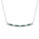 1 - Nayla 0.78 ctw Natural Diamonds Round with Baguette Created Alexandrite Alternating Women Bar Pendant Necklace 