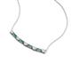 4 - Nayla 0.78 ctw Natural Diamonds Round with Baguette Created Alexandrite Alternating Women Bar Pendant Necklace 