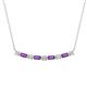 1 - Nayla 0.66 ctw Natural Diamonds Round with Baguette Amethyst Alternating Women Bar Pendant Necklace 