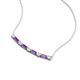 4 - Nayla 0.66 ctw Natural Diamonds Round with Baguette Amethyst Alternating Women Bar Pendant Necklace 