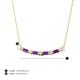 3 - Nayla 0.66 ctw Natural Diamonds Round with Baguette Amethyst Alternating Women Bar Pendant Necklace 