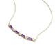 4 - Nayla 0.66 ctw Natural Diamonds Round with Baguette Amethyst Alternating Women Bar Pendant Necklace 