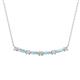 1 - Nayla 0.66 ctw Natural Diamonds Round with Baguette Aquamarine Alternating Women Bar Pendant Necklace 