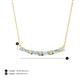 3 - Nayla 0.66 ctw Natural Diamonds Round with Baguette Aquamarine Alternating Women Bar Pendant Necklace 