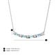 3 - Nayla 0.66 ctw Natural Diamonds Round with Baguette Aquamarine Alternating Women Bar Pendant Necklace 