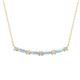 1 - Nayla 0.66 ctw Natural Diamonds Round with Baguette Aquamarine Alternating Women Bar Pendant Necklace 
