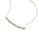 4 - Nayla 0.66 ctw Natural Diamonds Round with Baguette Aquamarine Alternating Women Bar Pendant Necklace 
