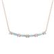 1 - Nayla 0.66 ctw Natural Diamonds Round with Baguette Aquamarine Alternating Women Bar Pendant Necklace 