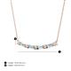 3 - Nayla 0.66 ctw Natural Diamonds Round with Baguette Aquamarine Alternating Women Bar Pendant Necklace 