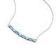 4 - Nayla 0.74 ctw Natural Diamonds Round with Baguette Blue Topaz Alternating Women Bar Pendant Necklace 