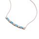 4 - Nayla 0.74 ctw Natural Diamonds Round with Baguette Blue Topaz Alternating Women Bar Pendant Necklace 