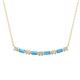 1 - Nayla 0.74 ctw Natural Diamonds Round with Baguette Blue Topaz Alternating Women Bar Pendant Necklace 