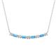 1 - Nayla 0.74 ctw Natural Diamonds Round with Baguette Blue Topaz Alternating Women Bar Pendant Necklace 