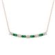 1 - Nayla 0.58 ctw Natural Diamonds Round with Baguette Emerald Alternating Women Bar Pendant Necklace 