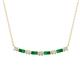 1 - Nayla 0.58 ctw Natural Diamonds Round with Baguette Emerald Alternating Women Bar Pendant Necklace 