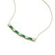 4 - Nayla 0.58 ctw Natural Diamonds Round with Baguette Emerald Alternating Women Bar Pendant Necklace 