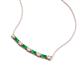 4 - Nayla 0.58 ctw Natural Diamonds Round with Baguette Emerald Alternating Women Bar Pendant Necklace 