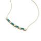 4 - Nayla 0.74 ctw Natural Diamonds Round with Baguette London Blue Topaz Alternating Women Bar Pendant Necklace 