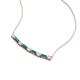 4 - Nayla 0.74 ctw Natural Diamonds Round with Baguette London Blue Topaz Alternating Women Bar Pendant Necklace 