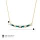 3 - Nayla 0.74 ctw Natural Diamonds Round with Baguette London Blue Topaz Alternating Women Bar Pendant Necklace 