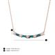 3 - Nayla 0.74 ctw Natural Diamonds Round with Baguette London Blue Topaz Alternating Women Bar Pendant Necklace 