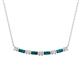 1 - Nayla 0.74 ctw Natural Diamonds Round with Baguette London Blue Topaz Alternating Women Bar Pendant Necklace 