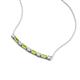 4 - Nayla 0.78 ctw Natural Diamonds Round with Baguette Peridot Alternating Women Bar Pendant Necklace 