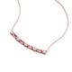 4 - Nayla 0.74 ctw Natural Diamonds Round with Baguette Pink Tourmaline Alternating Women Bar Pendant Necklace 