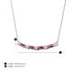3 - Nayla 0.74 ctw Natural Diamonds Round with Baguette Pink Tourmaline Alternating Women Bar Pendant Necklace 