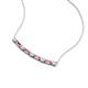 4 - Nayla 0.74 ctw Natural Diamonds Round with Baguette Pink Tourmaline Alternating Women Bar Pendant Necklace 