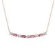 1 - Nayla 0.74 ctw Natural Diamonds Round with Baguette Pink Tourmaline Alternating Women Bar Pendant Necklace 