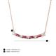 3 - Nayla 0.74 ctw Natural Diamonds Round with Baguette Pink Tourmaline Alternating Women Bar Pendant Necklace 