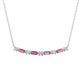 1 - Nayla 0.74 ctw Natural Diamonds Round with Baguette Pink Tourmaline Alternating Women Bar Pendant Necklace 