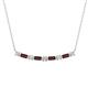 1 - Nayla 0.90 ctw Natural Diamonds Round with Baguette Red Garnet Alternating Women Bar Pendant Necklace 