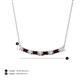 3 - Nayla 0.90 ctw Natural Diamonds Round with Baguette Red Garnet Alternating Women Bar Pendant Necklace 