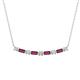 1 - Nayla 0.82 ctw Natural Diamonds Round with Baguette Rhodolite Garnet Alternating Women Bar Pendant Necklace 