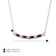3 - Nayla 0.82 ctw Natural Diamonds Round with Baguette Rhodolite Garnet Alternating Women Bar Pendant Necklace 