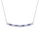 1 - Nayla 0.70 ctw Natural Diamonds Round with Baguette Tanzanite Alternating Women Bar Pendant Necklace 
