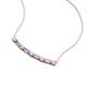 4 - Nayla 0.70 ctw Natural Diamonds Round with Baguette Tanzanite Alternating Women Bar Pendant Necklace 